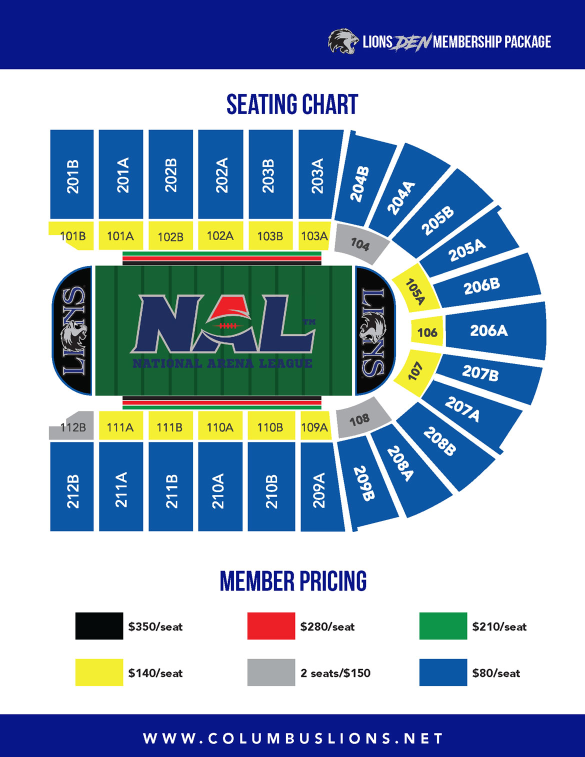 Columbus Lions: Seating Chart